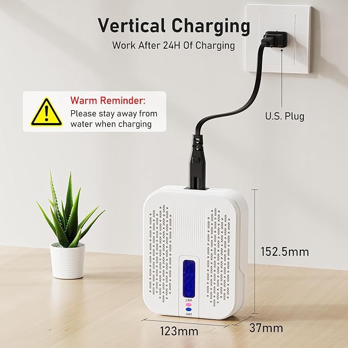 Rechargeable Small Dehumidifier, Portable Mini Dehumidifier for Bathroom, Highly Efficient Dehumidification, Energy Saving,