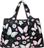 allydrew Large Foldable Tote Nylon Reusable Grocery Bags, 5 Pack
