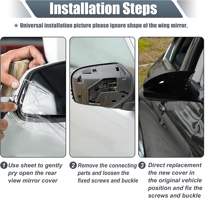 X AUTOHAUX Car Rear View Right Passenger Side Mirror Cover Cap Replacement White for Honda Fit 2009-2013 Fits W/Turn Signal Models Mirror Guard Covers Exterior Decoration Trims