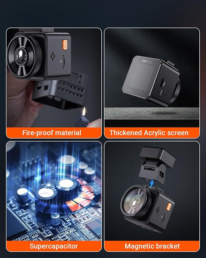 Vantrue E1 Lite 1080P Dash Cam, Mini Car Camera with Night Vision, 60fps Dash Cam with GPS and Speed, Wi-Fi APP Control, Loop