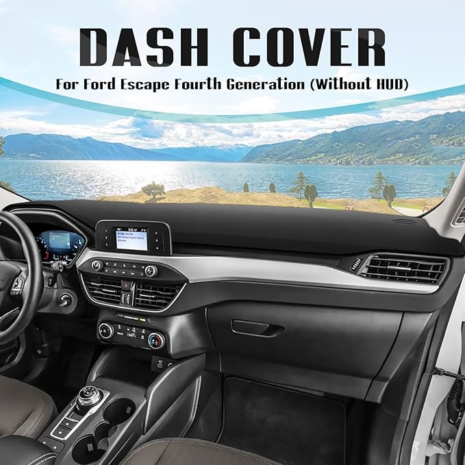 FIILINES Dash Cover for 2020-2026 Ford Escape (Without HUD), Dashboard Mat Accessories Dash Cover Sunshade Nonslip Mesh Prote