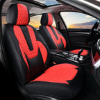 Coverado Car Seat Covers Full Set, 5 Seat Leather Seat Covers for Cars, Car Seat Protector with Lumbar Support, Waterproof Se