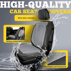 LINGVIDO Car Seat Covers Full Set (5 Seats) - Premium Perforated Nappa Leather, Waterproof Shield, Omni-Adapt Fit SUVs Sedans