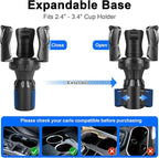 Car Cup Holder Expander, Large Cup Holder Adapter for Car, Water Bottle Holder Extender, Adjustable Drink Holder for Car Fits Yeti, Hydro Flask 24/32oz, Black