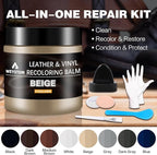 Leather Recoloring Balm - Beige Leather Repair Kit for Furniture, Leather Dye & Paint to Recolor, Restore & Repair Faded, Cra
