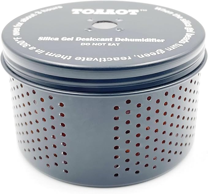 Gun Safe Dehumidifier 200g - Small Reusable Indicating Silica Gel Canister, Portable Moisture Absorber Prevents Corrosion