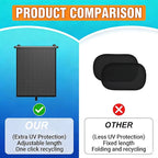 2 Pack Retractable Car Shades for Side Windows - Window Sun Shade for Car with Strong Suction Cups | Roller Shades UV Heat Block Sun Shade for Cars House Office Window (S:15.7"x17.1")