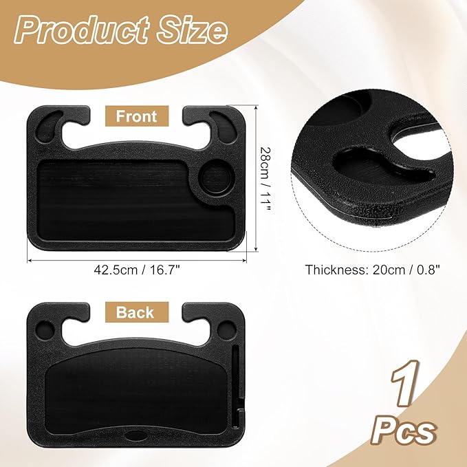 HARFINGTON 2 in 1 Car Steering Wheel Tray Car Food Trays Auto Steering Wheel Under Table Desk for Eating Food Drink Laptop Writing Work, Black