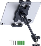 CreaDream Aluminum Tablet Mount for Truck, Tablet Holder for Car, Angle Adjustable with Drill Base, iPad Car Holder for Dashboard, Wall, Boat, Vehicle, Compatible with 4.7"-13" Tablets, iPads, Phones