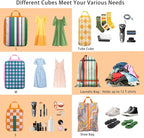 6 Pcs Compression Packing Cubes, Packing Cubes for Travel, Waterproof Luggage Organizer Bags Set, Cute Packaging Cubes for Wo