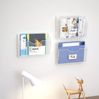 Magazine Rack 3 Pockets Hanging File Organizer Metal Wire Baskets with Tag Slot literature catalogs,mail,letters,charts,broch