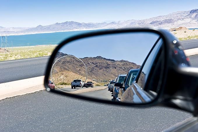 Ampper 2 Pack 3" Blind Spot Mirrors for Trucks, Van, SUV, Large Vehicle - Aluminum Frame Glass Convex Rear View Blind Spot Mirrors