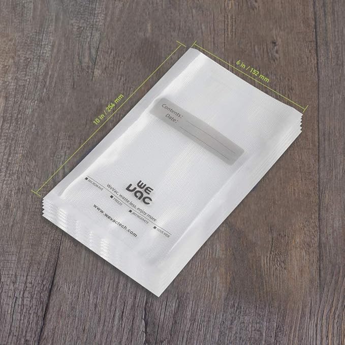 Wevac Vacuum Sealer Bags 100 Pint 6x10 Inch for Food Saver, Seal a Meal, Weston. Commercial Grade, BPA Free, Heavy Duty, Grea
