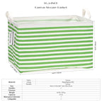 Sea Team Collapsible Canvas Fabric Storage Basket with Handles, Rectangle Waterproof Storage Bin, Box, Cube, Foldable Shelf B