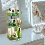 360 Rotating Makeup Organizer - Large Capacity Spinning Perfume & Cosmetic Skincare Holder for Vanity & Countertop (Gem Green
