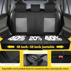 LINGVIDO Car Seat Covers Full Set (5 Seats) - Premium Perforated Nappa Leather, Waterproof Shield, Omni-Adapt Fit SUVs Sedans