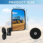 Tractor Mirror Magnetic, Strong Magnetic Mirrors for Forklifts, External Reflective Strips on Mirrors, No Installation Required, 1 Pair (Right and Left)