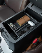 CarQiWireless Center Console Organizer Tray for Toyota 4Runner 2010-2020 2021 2022 2023 2024 5th Gen 4 Runner Accessories with USB Port Insert Armrest Box Secondary Storage Coin Change Holder Black