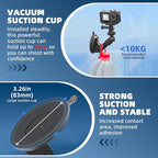 BRDRC Pocket 3 Suction Cup Mount, For Xtra Muse Car Windshield Window Dash Holder Kit with Expansion Adapter for Insta360 X4 X5 Go 3S for GoPro Max Mini Hero Pocket 3 2 Action 6 5 Pro Nano Accessories