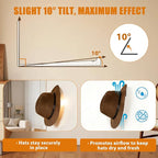 Metal Cowboy Hat Rack for Wall – Extended Curved Silicone Grip Holder, Fits All Hat Sizes, Protects Large Brim Hats, Universa