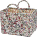 Boho Fabric Storage Basket, Large Capacity Laundry Basket, 12.2'' x 10.23'' x 10.23'' Collapsible Laundry Hamper with Easy Ca