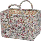Boho Fabric Storage Basket, Large Capacity Laundry Basket, 12.2'' x 10.23'' x 10.23'' Collapsible Laundry Hamper with Easy Ca