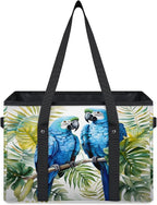 Reusable Grocery Bags Heavy Duty Shopping Bags Foldable Large Tote Bags with Long Handles & Hard Bottom