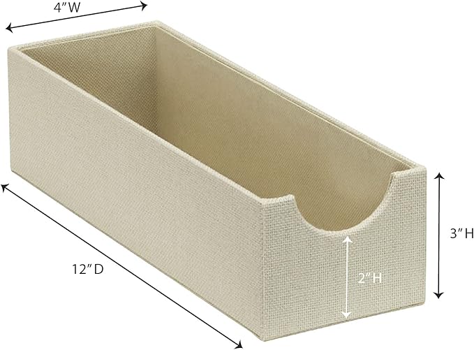 Household Essentials 2-Pack of Drawer Organizers, Sturdy Chipboard With Soft Polyester Cover, Cream Linen