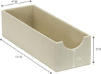Household Essentials 2-Pack of Drawer Organizers, Sturdy Chipboard With Soft Polyester Cover, Cream Linen