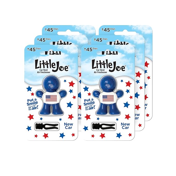Little Joe 96419-6PK USA Edition New Car Scent Car Air Freshener Vent Clip, Fights Odors for up to 45 Days, Long-Lasting Fres