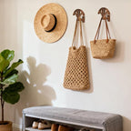 Wall Mounted Denim Hat Rack, Adjustable Shape Retention Hat Rack, Wooden Wall Mounted Hat Display Rack for Cowboy Hats and Ba