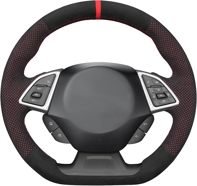 MEWANT Hand Stitch Car Steering Wheel Protector Wrap Cover for Chevrolet Camaro 2017-2022 Steering Wheel Accessories