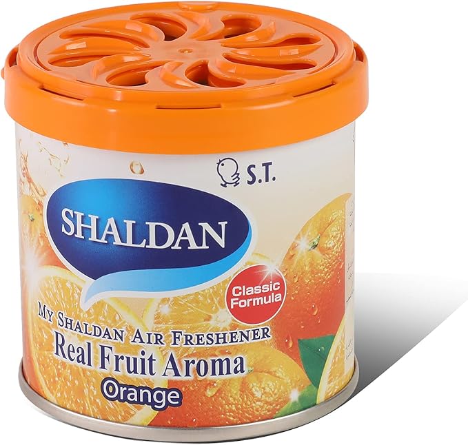 Auto Dynasty My Shaldan Japanese Room/Car Limonene Gel Natural Air Freshener Cans, Orange Scent, 80g
