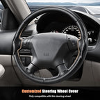 Aimato Customized Steering Wheel Cover for Honda Accord 2003-2007/Odyssey 2005-2010,Thin,Anti-Slip,Scratch-Resistant Exclusive Car Accessory for Honda,Matte Black