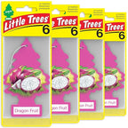 LITTLE TREES Car Air Freshener | Hanging Tree Provides Long Lasting Scent for Auto and Home | 24 Air Fresheners |Dragon Fruit