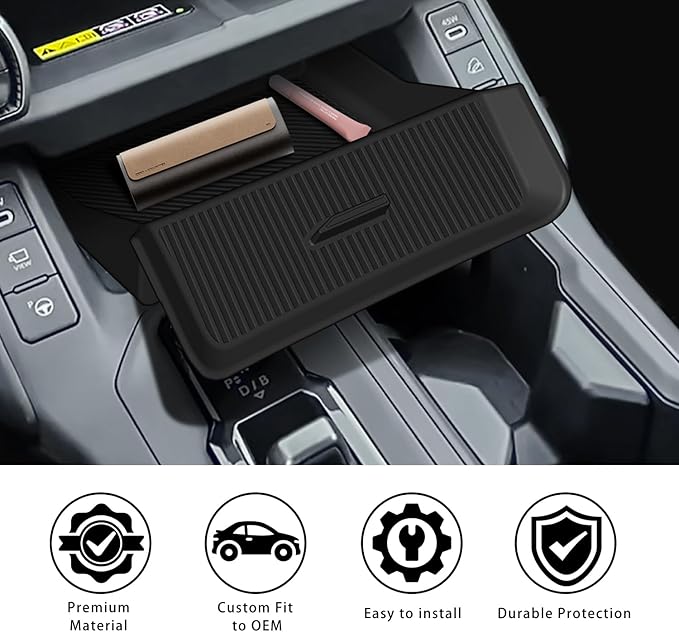 Silicone Drawer Style Central Console Storage Box for Toyota RAV4 2026 XSE SE Limited, Center Console Organizer Tray for RAV4