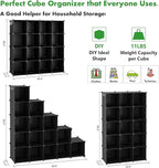C&AHOME Cube Storage Organizer, 16-Cube Shelves Units, Plastic Storage Cubes, DIY Closet Organizer, Modular Closet Storage Sh