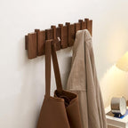 QUELLANCE Wood Coat Rack Wall Mount, Coat Hooks Hanger Wall Mounted, Heavy Duty Wall Coat Rack with 6 Hooks for Hanging Coats