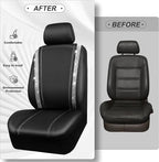 CAR PASS Bling Diamond Car Seat Covers, Shining Rhinestones Waterproof Faux Leather, 7 Seats 3 Rows with Zipper Glitter Crystal Sparkle Strips Universal Fit 95% MPV,SUV,CAR for Women Girl, Silver