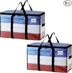 TAILI Extra Large Moving Bags, 2 Pack Clear Heavy Duty Totes For Storage with Visible Window, Wrap Around Handles, Storage Ba
