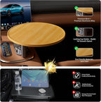 Car Tray & Car Desk for Laptop, 360 Rotating Wood Cup Holder Table, Steering Wheel Tray, Car Accessories for Women &