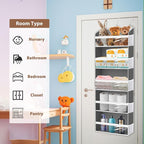 KYEVIS Over the Door Hat Organizer for Baseball Caps, Hold up to 60 Hats Rack Storage for Door/Closet/Wall, Clear Pockets Han