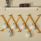 SKOLOO Hat Rack for Wall with 14 Hooks, Pack of 2, Solid Wooden, Modern, Expandable Coat Rack Wall Mount for Coats, Hats, Bag