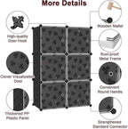 C&AHOME Cube Storage Organizer with Doors, 6-Cube Shelves, DIY Plastic Modular Bookshelf, Closet Clothes Storage Shelving Ide
