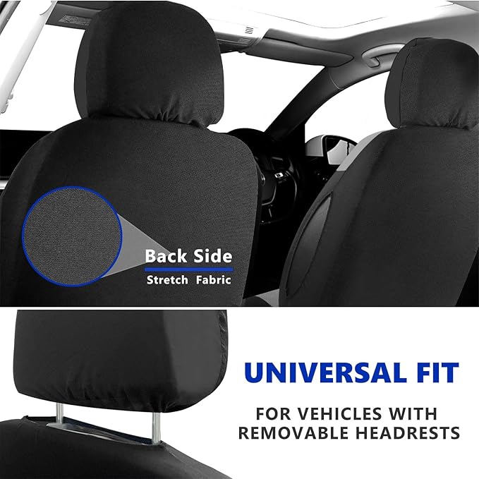 Foneso Car Seat Covers, 100% Breathable with Composite Sponge Inside, Airbag Compatible Universal Fit Accessories Auto for Ca