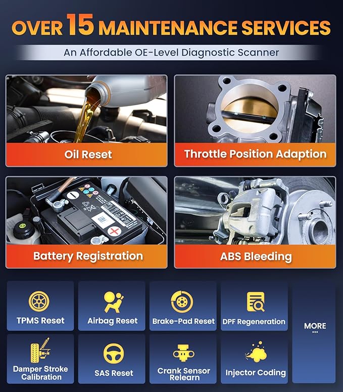 OBD2 Scanner for Jaguar/Land/Rover, OM501 All Systems Diagnostic Tool with 15+ Resets (Oil/ETC/EPB/ABS/SAS/BAT Register...),