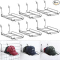 Yaocom 6Pcs Metal Hat Rack Display, Black, Wall Mounted, Multifunctional Storage for Slatwall, Grid, Pegboard, Home Retail Sh