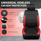 CAR PASS 5 Seats Leather Car Seat Covers, Sideless Car Seat Protectors with Storage Pocket, Water Resistance Seat Cover, Univ