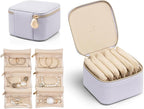 VLANDO Travel Jewelry Box Organizer – Portable PU Leather Jewelry Case with 6/8/12 Zippered Pouches, Compact Storage for Earr