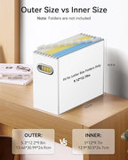 Oterri Cardboard File Organizer Box for Hanging File Folders Letter Size,File Box for Computer Desk,File Cabinet,Working Home